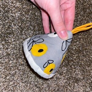 Gray and Yellow Floral Fabric Cone